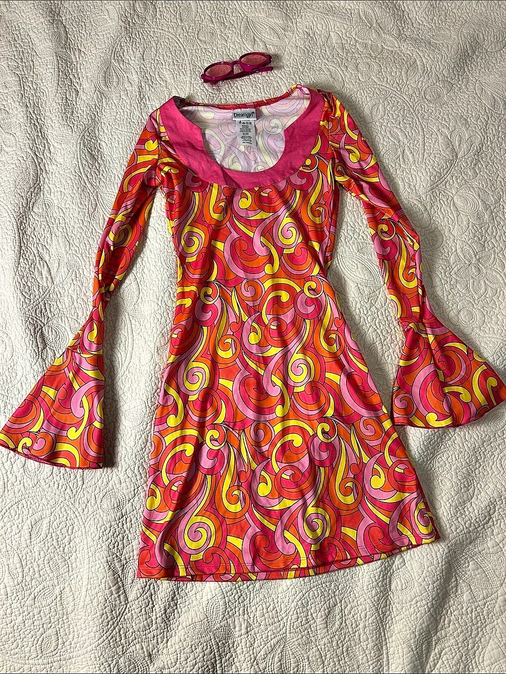 Dreamgirl Go Gorgeous Costume Mini Dress Pink & Orange XXS/XS
